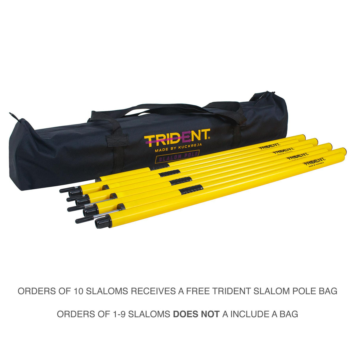 Trident Two-Piece Slalom Pole with Spring – Yellow