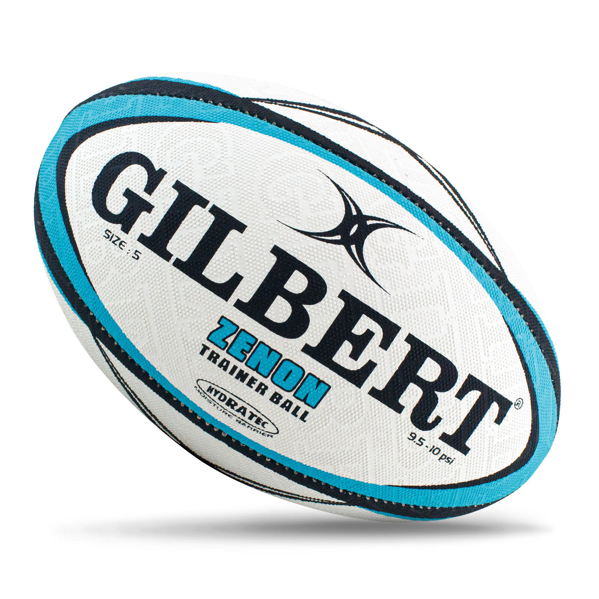 Gilbert Zenon Rugby Ball - Teal (Size 5, 4, 3)