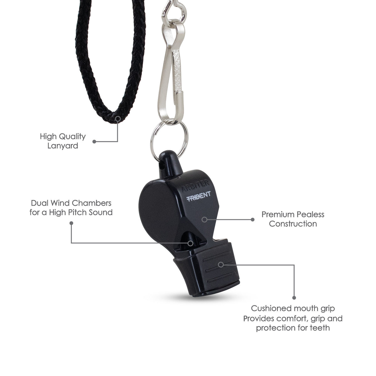 Trident Arbiter SG Whistle with Lanyard