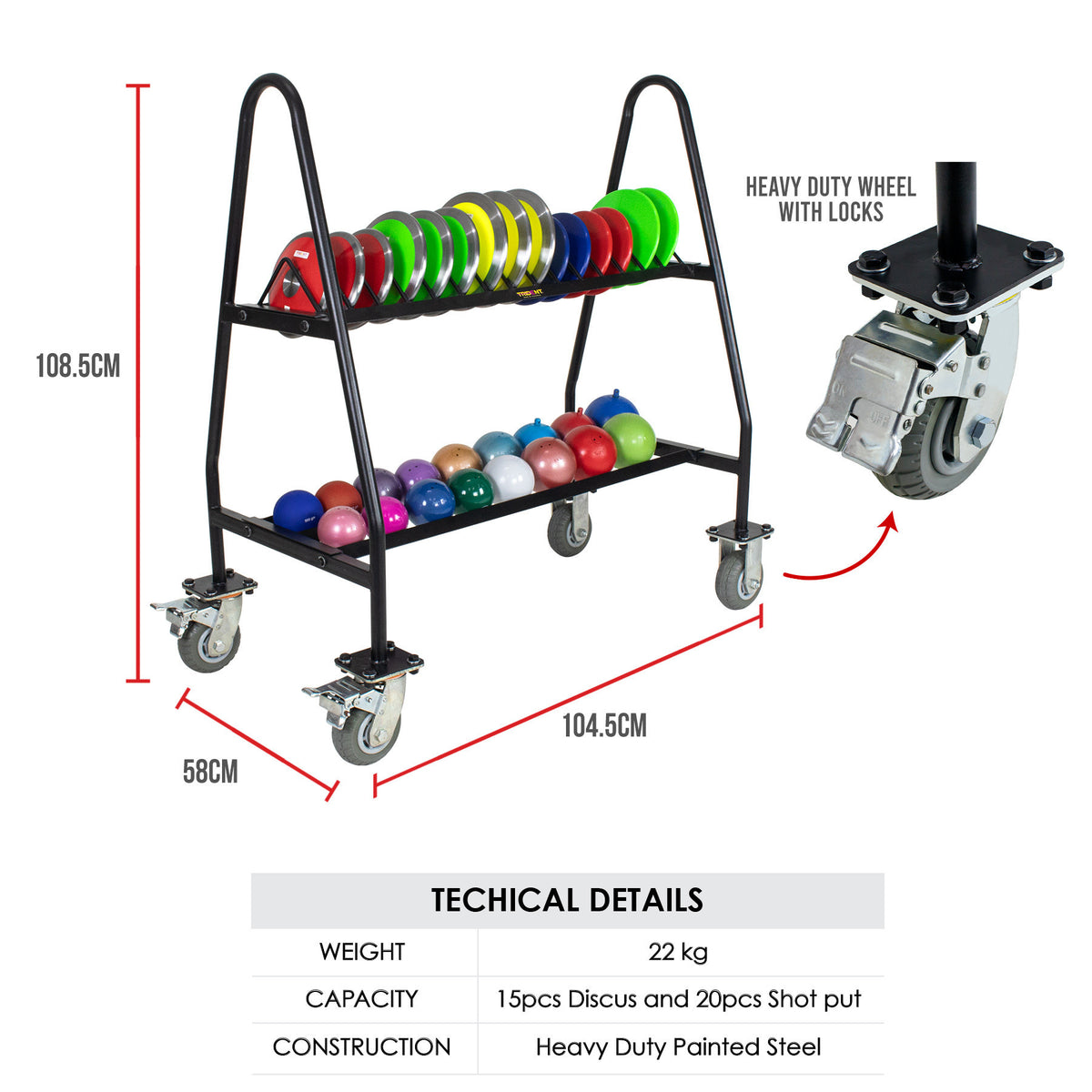 Trident Premium Shot and Discus Cart