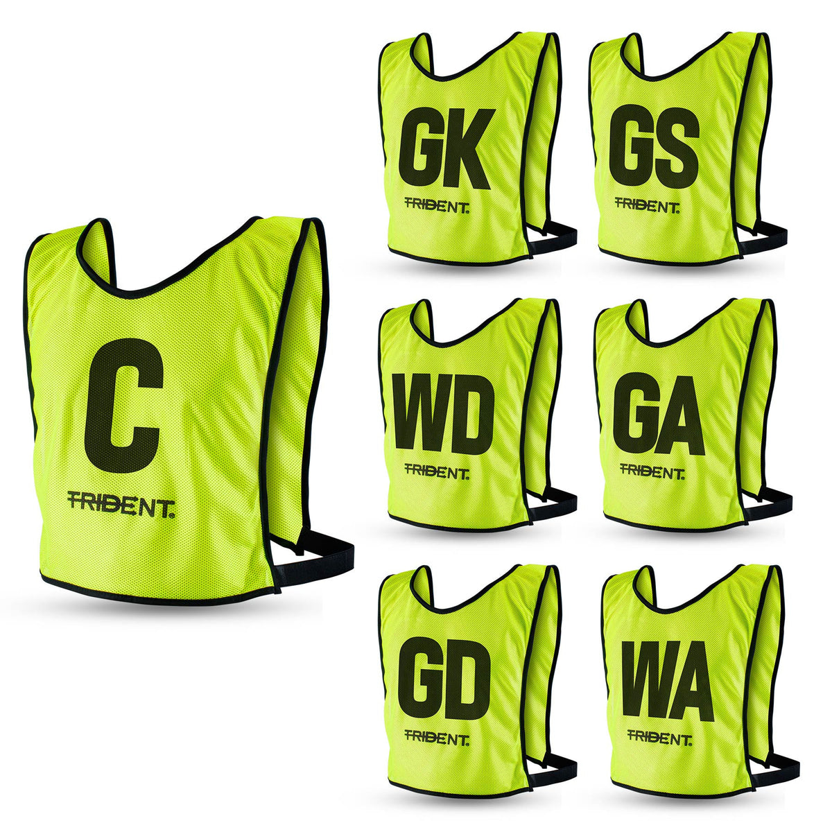 Trident Netball Bibs Set - Yellow (Senior, Junior)