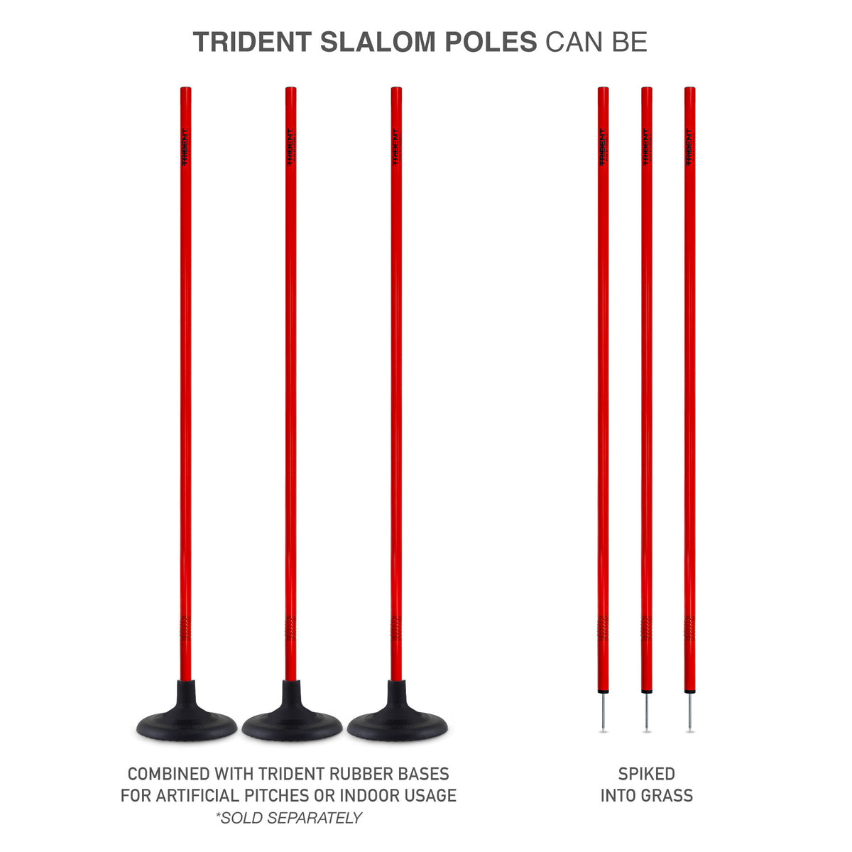Trident Slalom Pole with Spring - Red