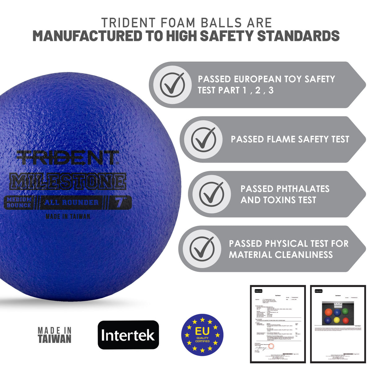 Trident Milestone All Rounder Foam Ball - Blue (7")