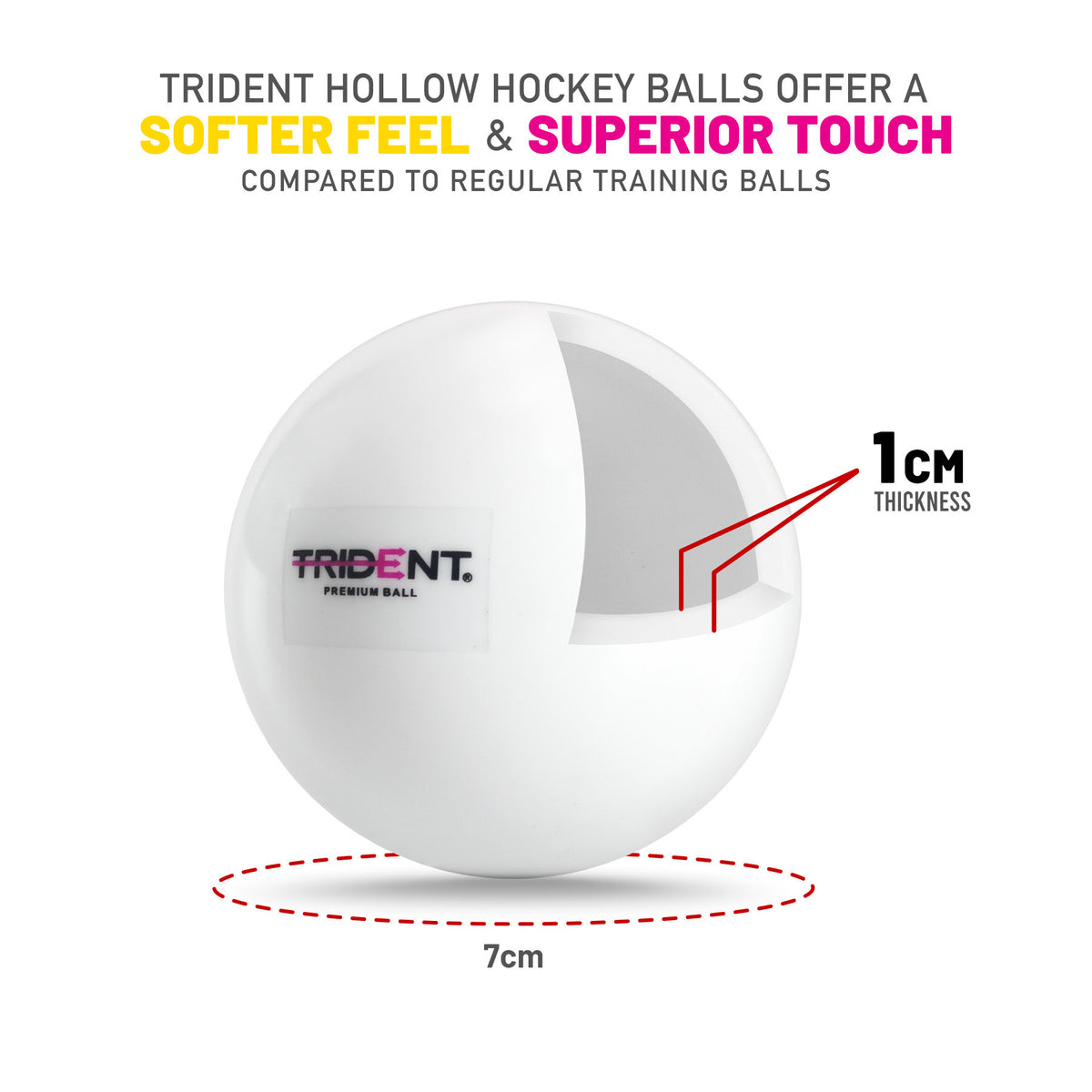 Trident Premium Indoor Hockey Ball - White