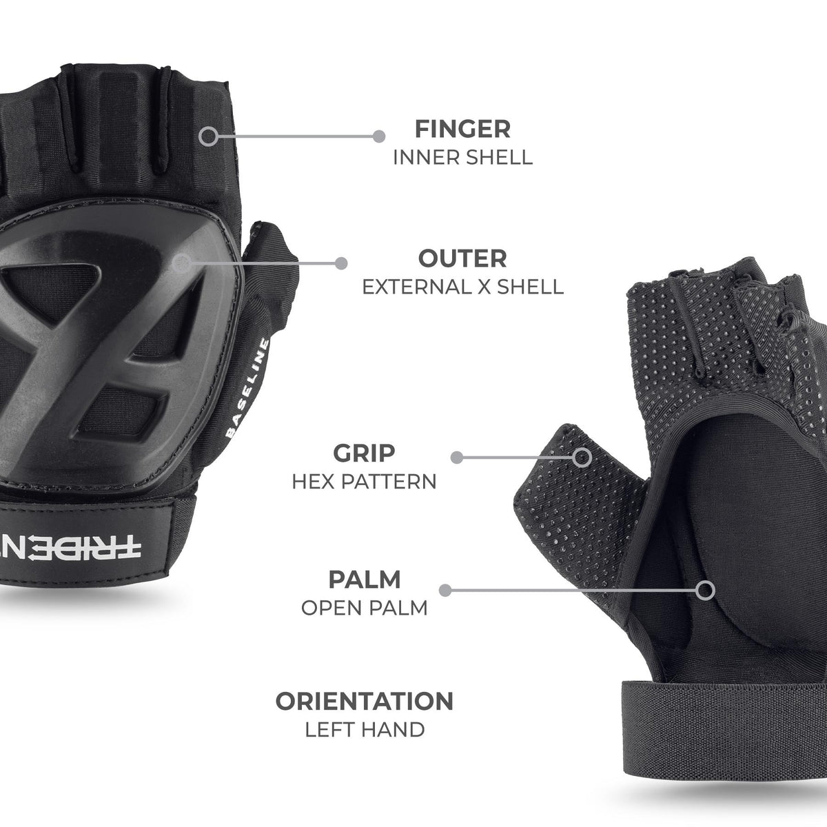 Trident Baseline Hockey Glove – Black (LH)