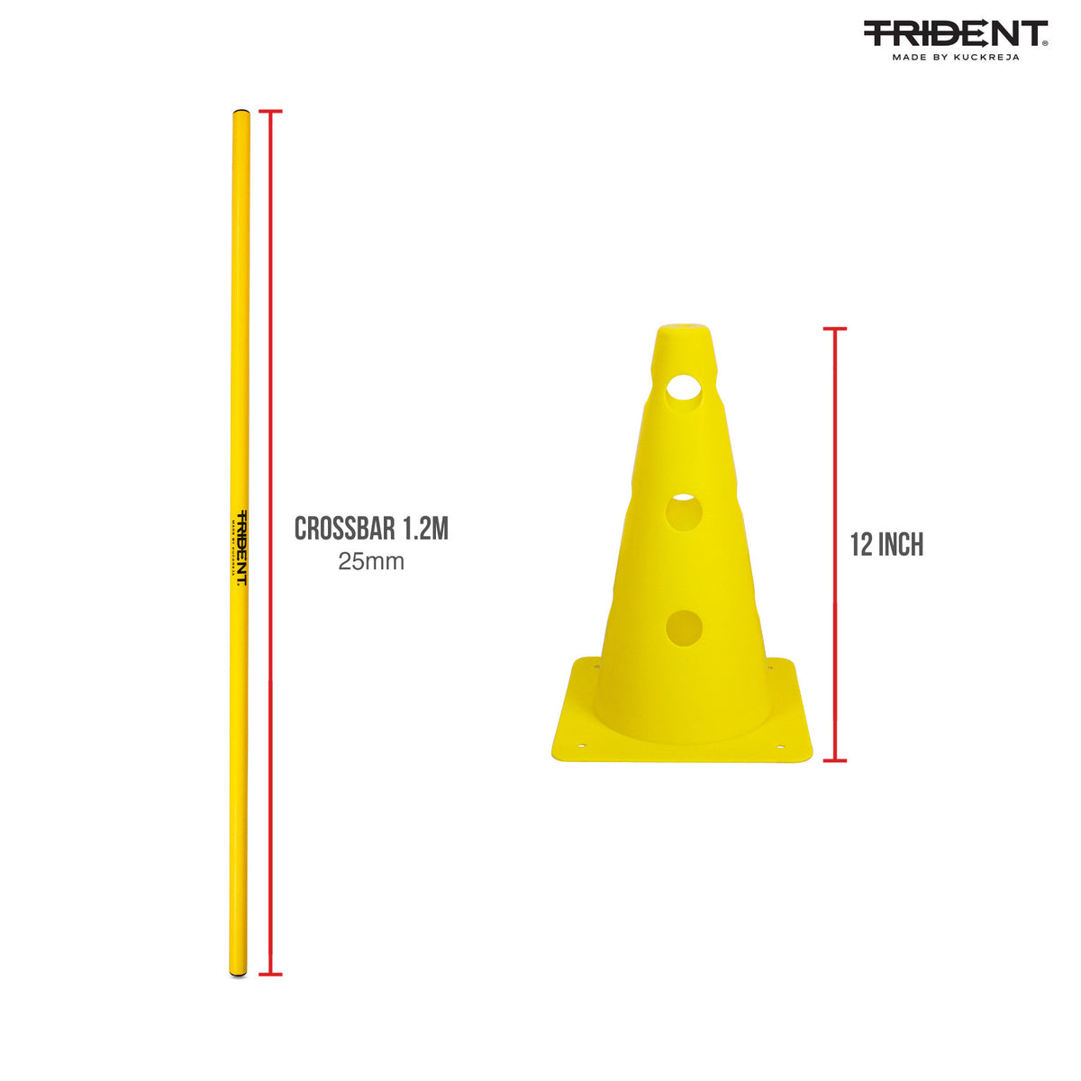 Trident Hat Cone Hurdle Set - 12" (Yellow)