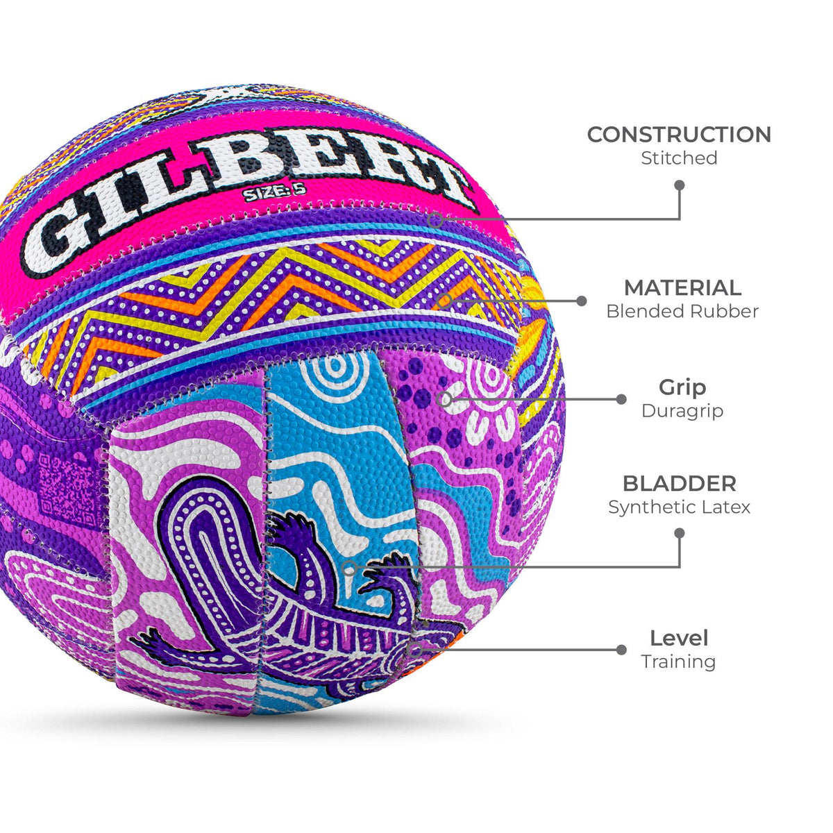 Gilbert Supporter Netball - First Nations (Size 5)