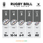 Gilbert Zenon Rugby Ball - Red (Size 5, 4, 3)