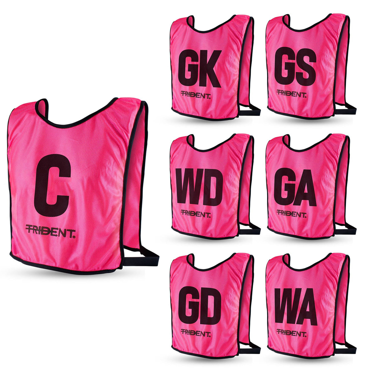 Trident Netball Bibs Set - Pink (Senior, Junior)