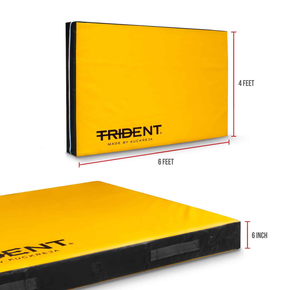 Trident High Jump Landing Mat - 6' x 4' x 6" (Yellow/Black)