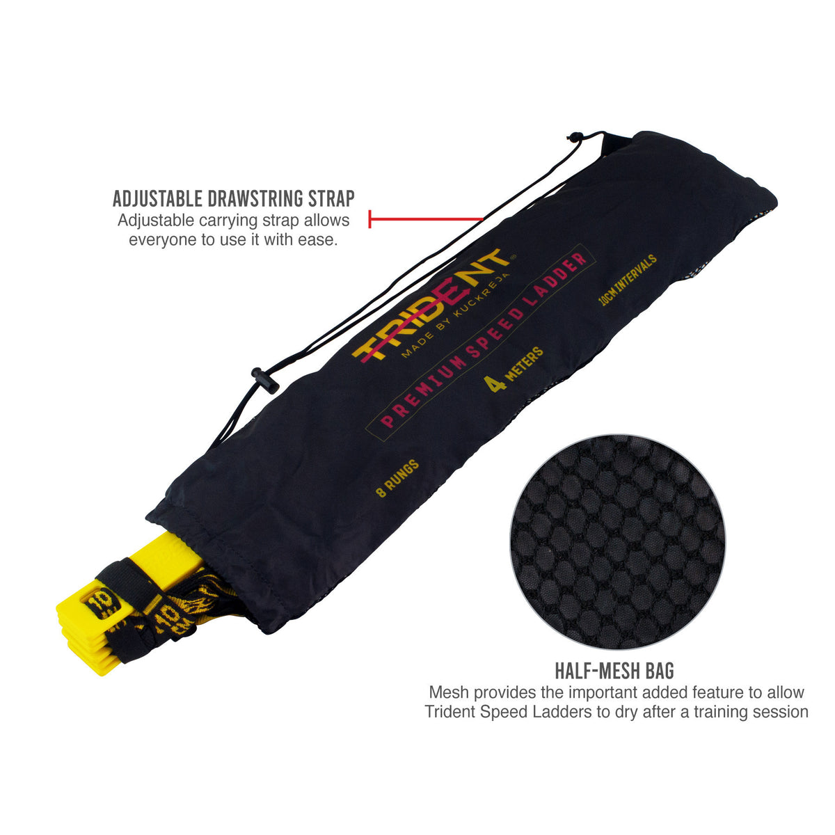 Trident Master Premium Speed Ladder - 4M (Yellow/Black)