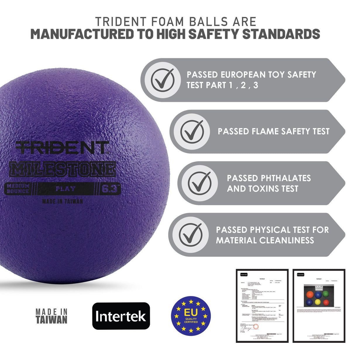 Trident Milestone Play Foam Ball – Purple (6.3")