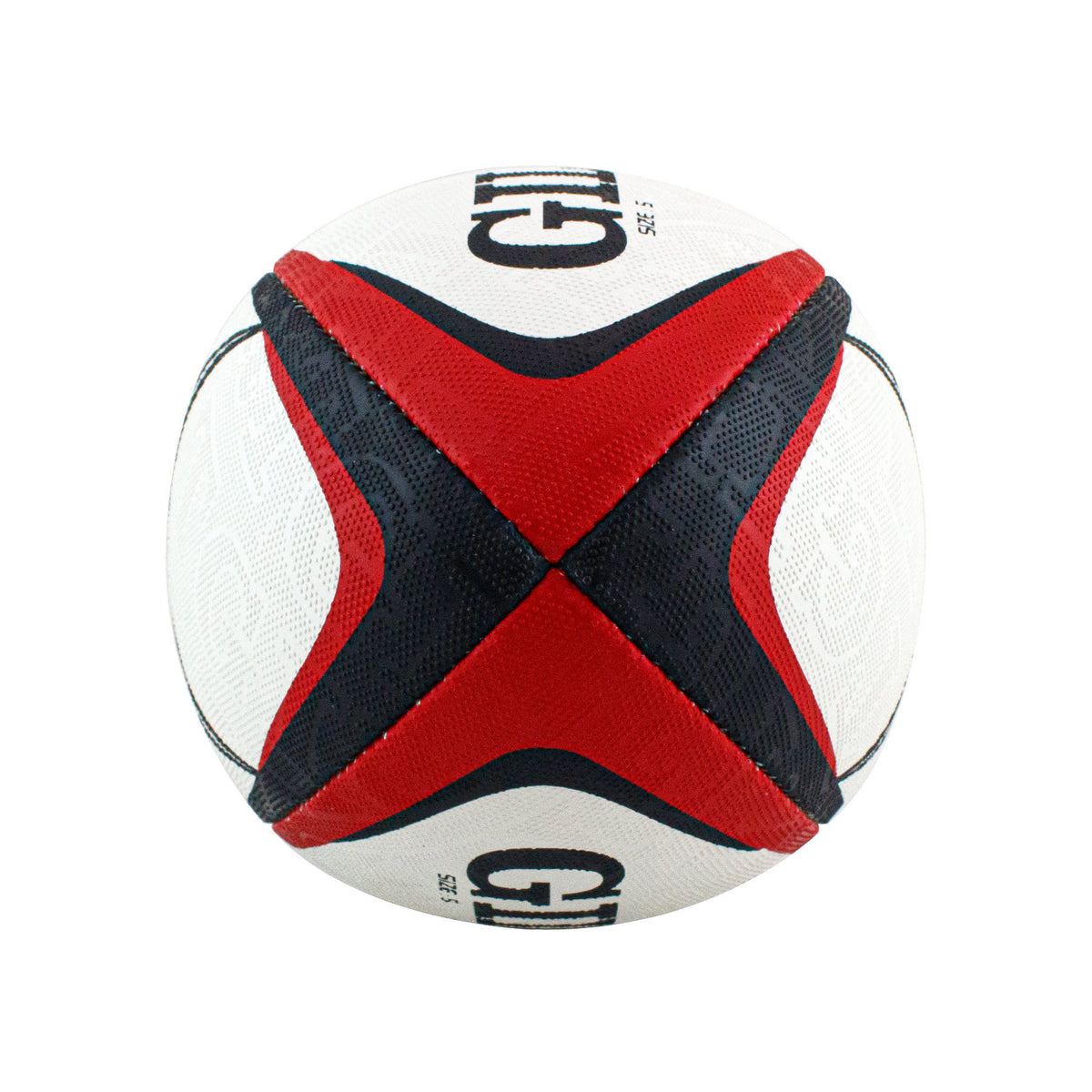 Gilbert Zenon Rugby Ball - Red (Size 5, 4, 3)
