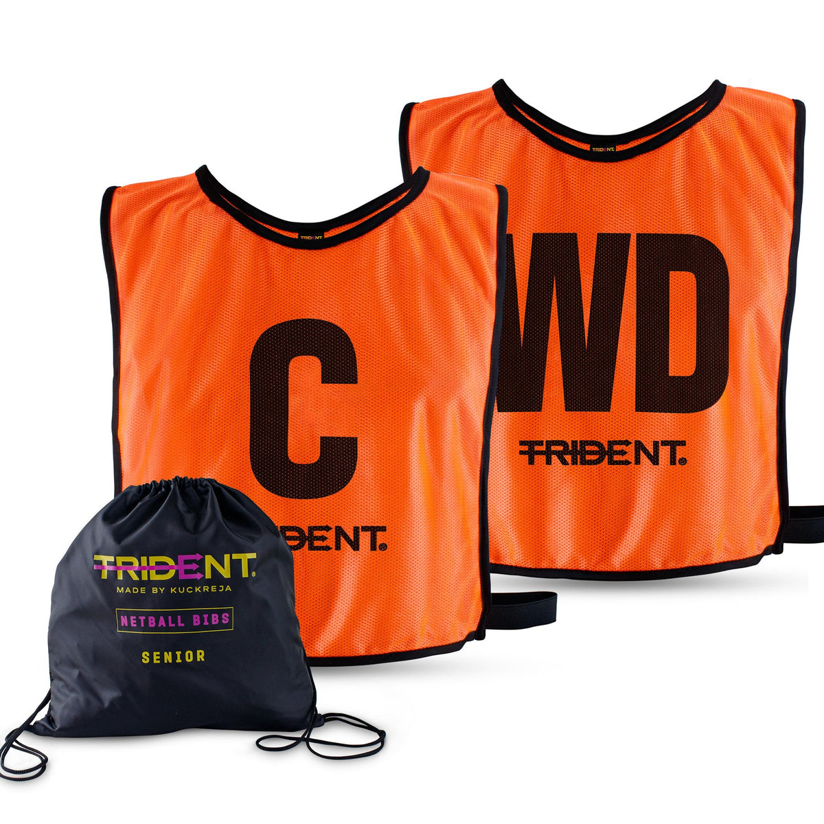 Trident Netball Bibs Set - Orange (Senior, Junior)