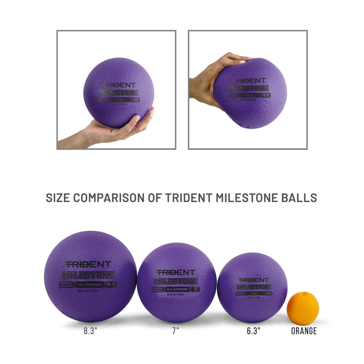 Trident Milestone Play Foam Ball – Purple (6.3")