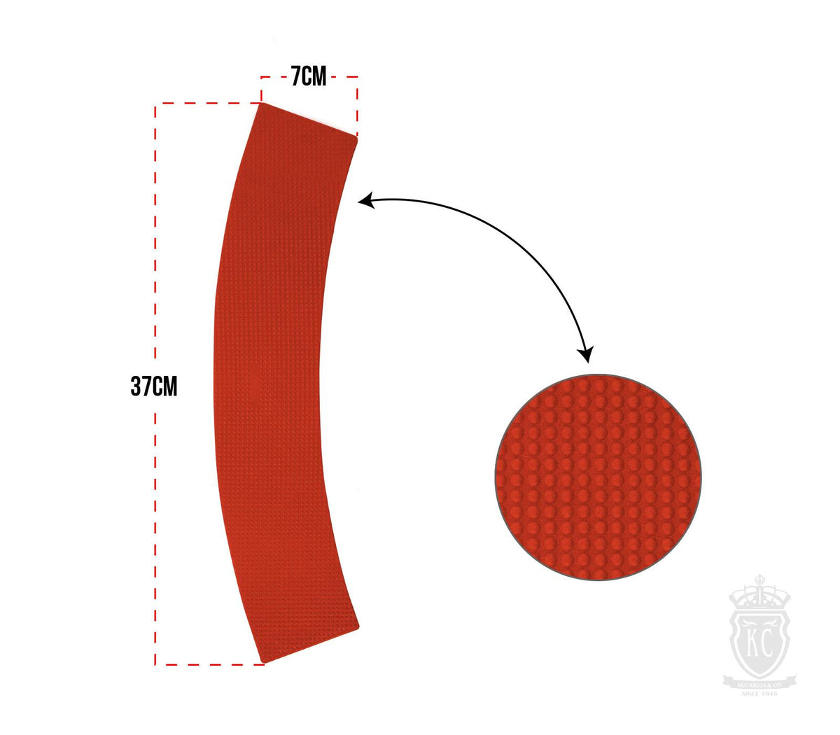 Trident Rubber Curved Marker - Red