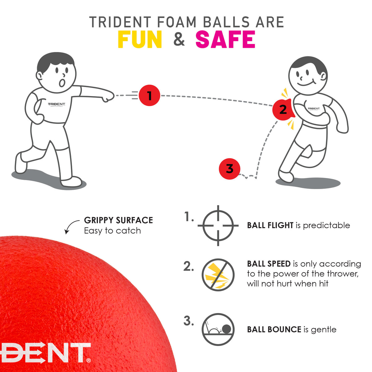 Trident Softee Low Bounce Foam Ball - Purple (7")