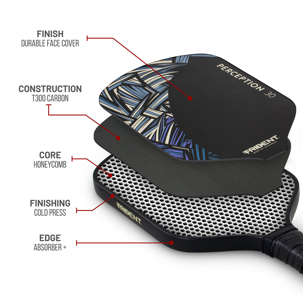 Trident Perception 30 Pickleball Paddle - Sand Grey