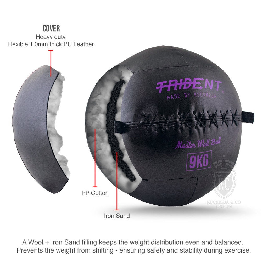 Trident Master Premium Wall Ball - 9kg
