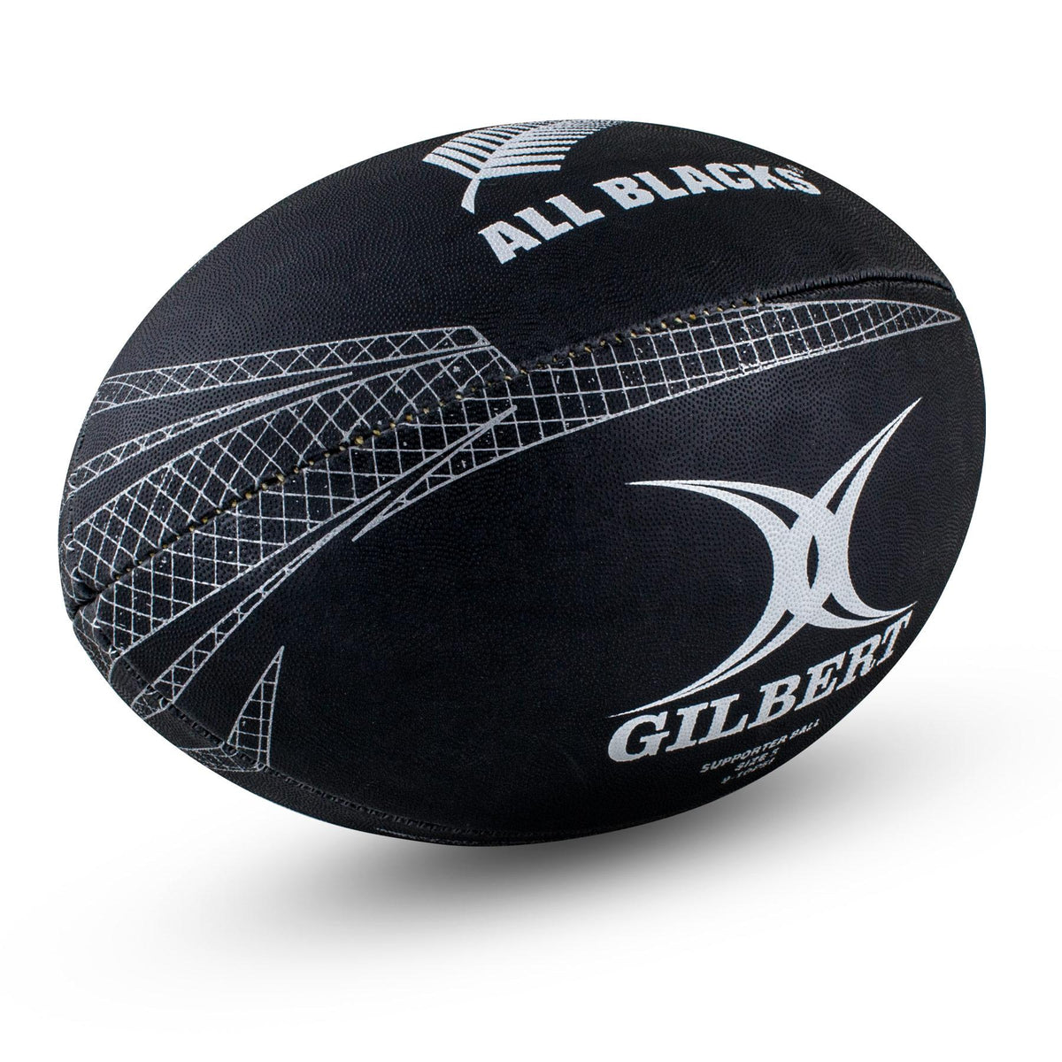 Gilbert All Blacks Supporter Rugby Ball (Size 5, 4)