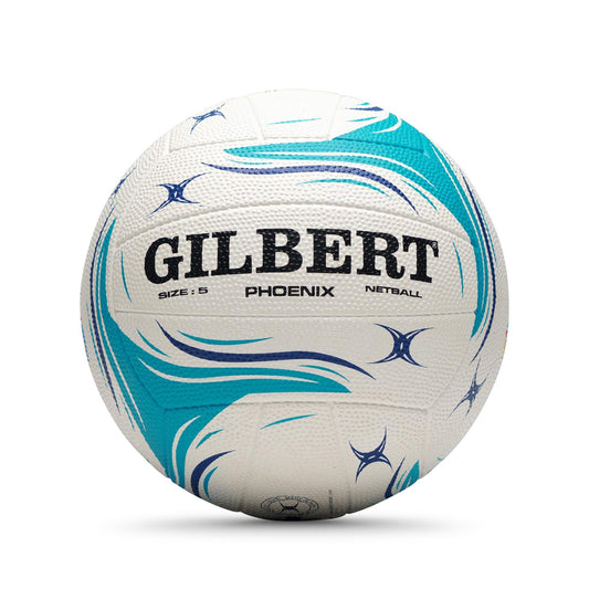 Gilbert Phoenix Match Netball - White (Size 5, 4)
