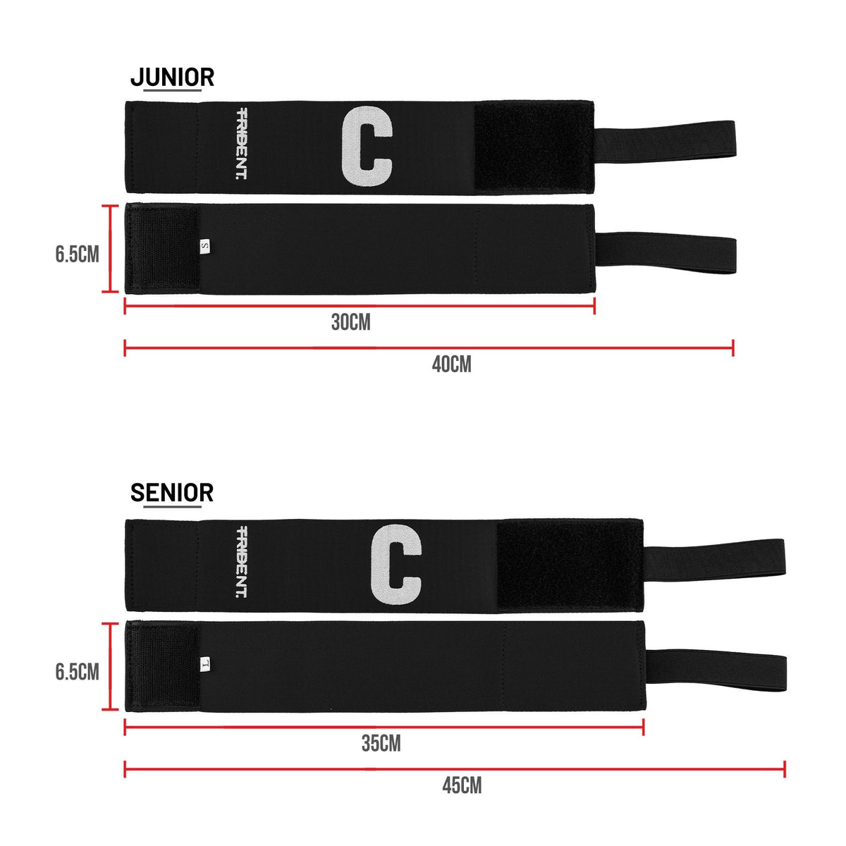 Trident Deluxe Captain Armband - Black (Senior, Junior)