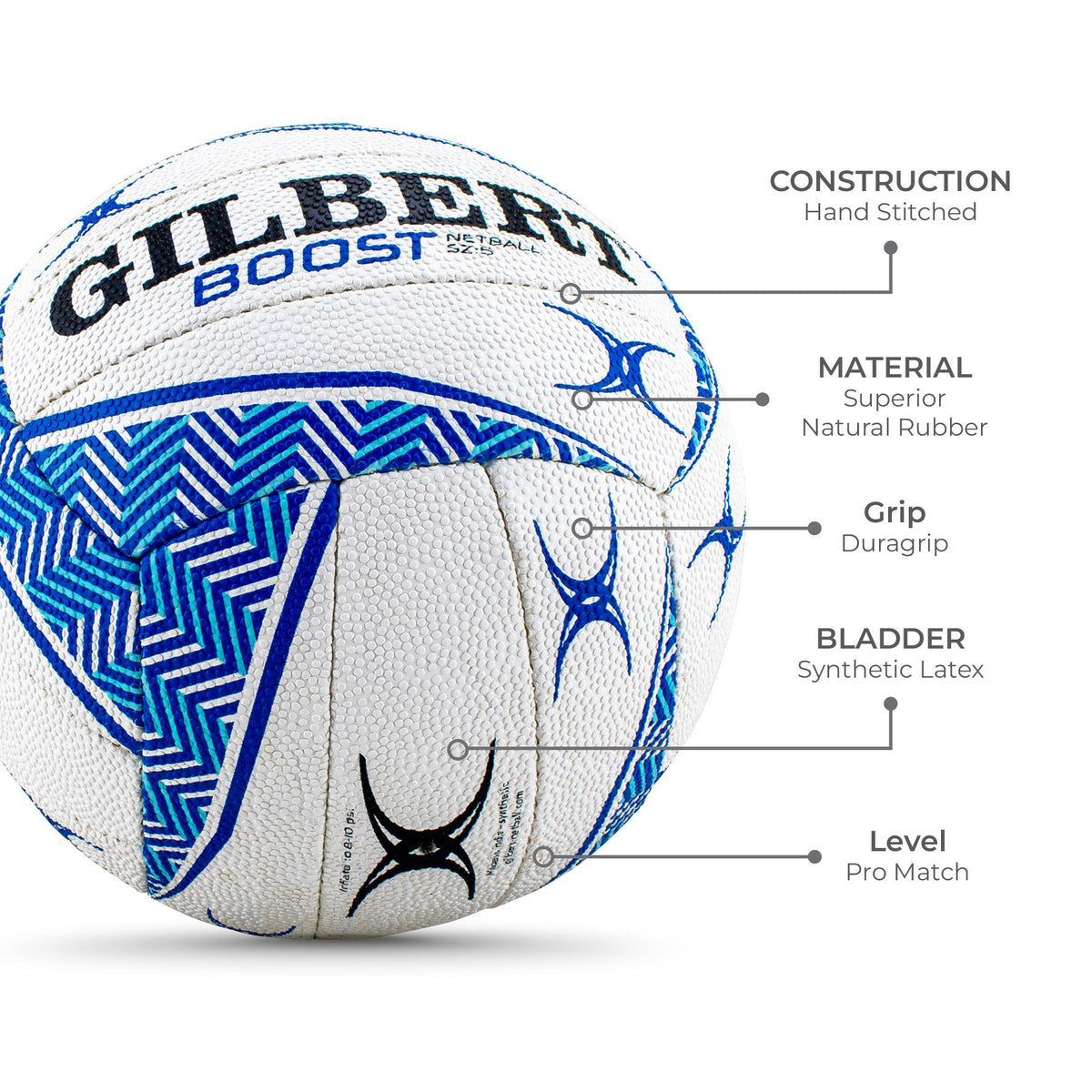 Gilbert Boost Pro Netball - Blue (Size 5)