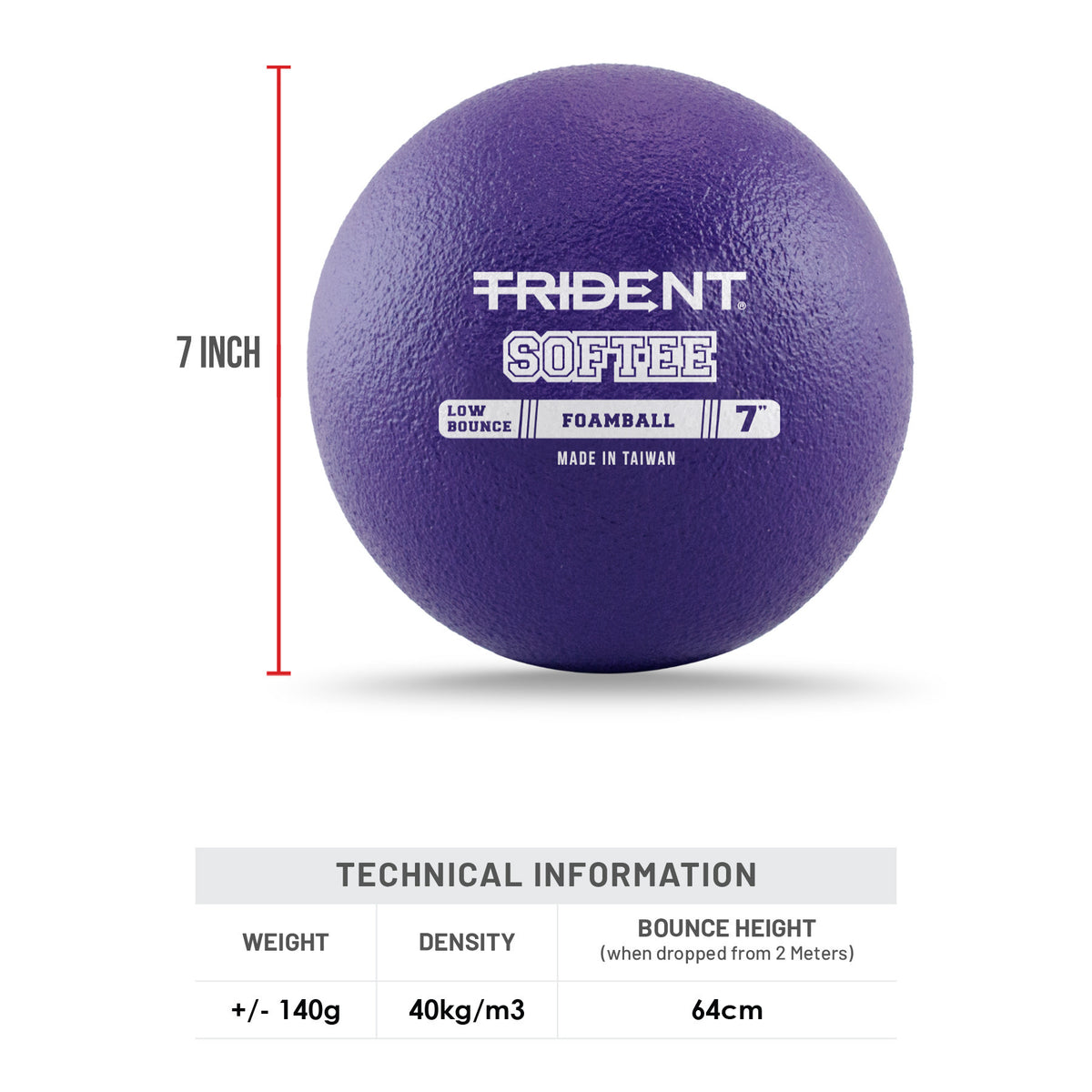 Trident Softee Low Bounce Foam Ball - Purple (7")