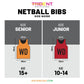 Trident Reversible Netball Bibs Set - Blue/White (Senior)
