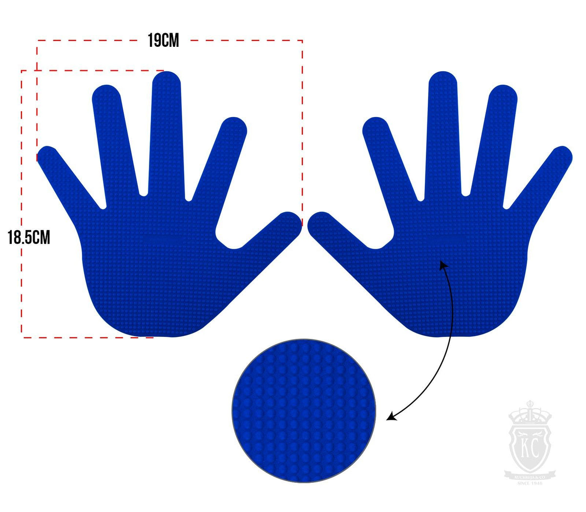 Trident Rubber Hand Marker - Blue (Pair)