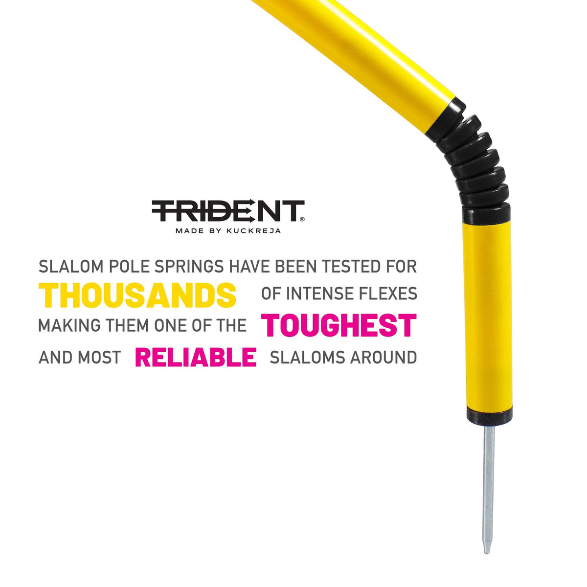 Trident Two-Piece Slalom Pole with Spring – Yellow