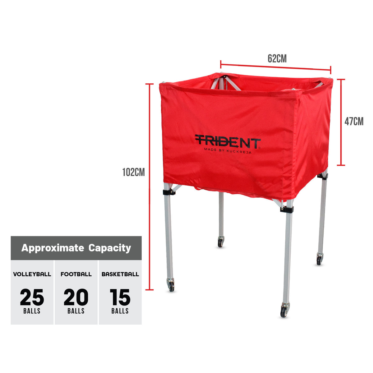 Trident Premium Portable Ball Cage - Red