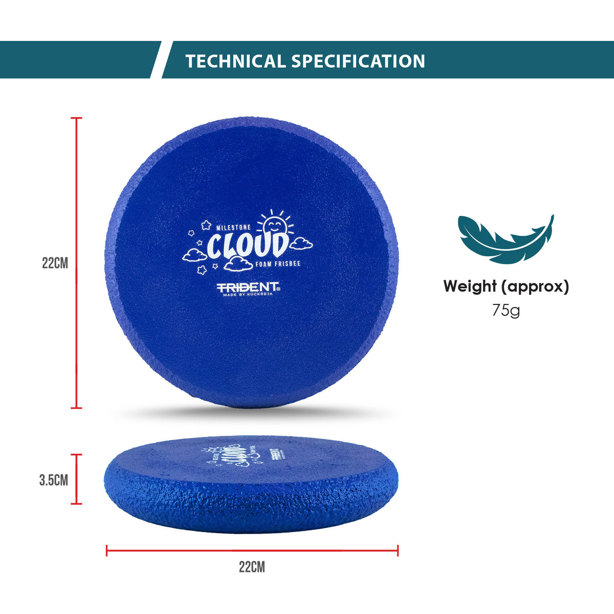 Trident Milestone Cloud Foam Frisbee - Blue