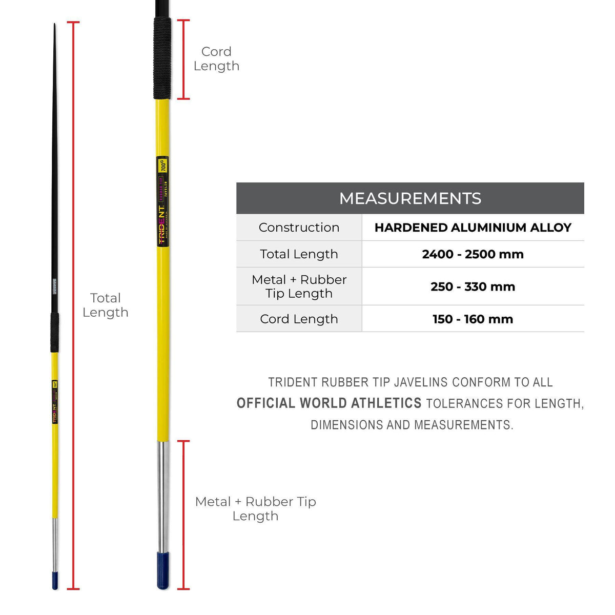 Trident Rubber Tip Javelin - 700g