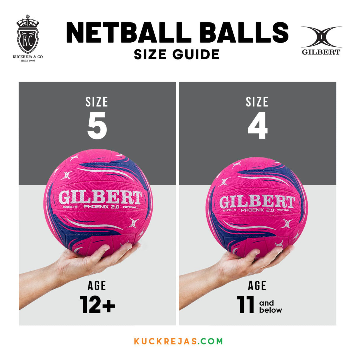 Gilbert Phoenix 2.0 Match Netball - Pink (Size 5, 4)