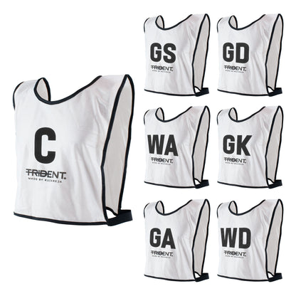 Trident Netball Bibs Set – White (Senior, Junior)