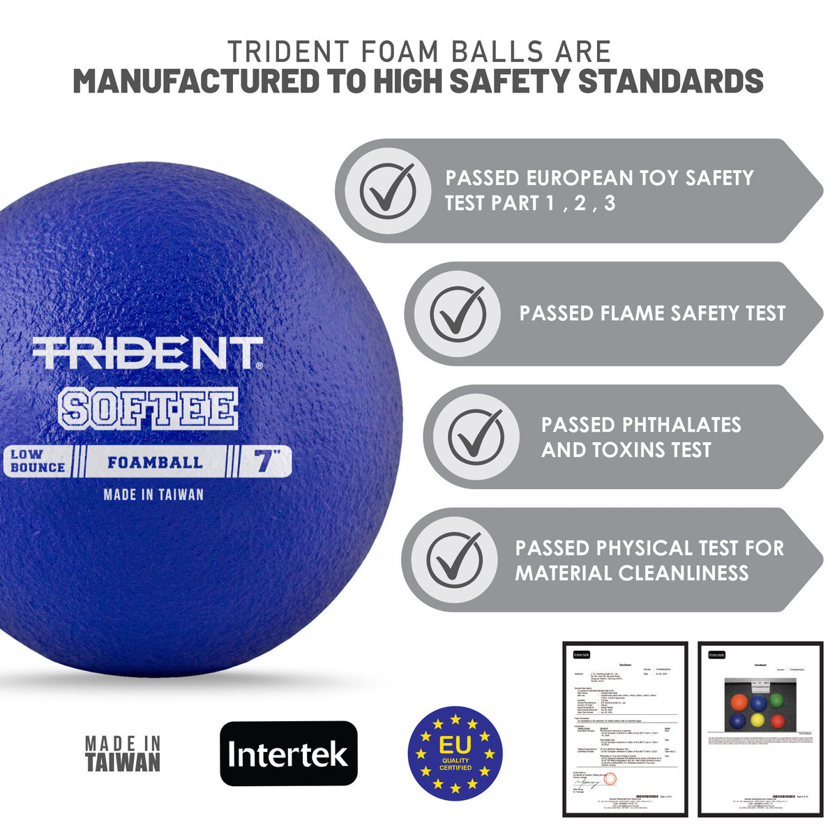 Trident Softee Low Bounce Foam Ball - Blue (7")