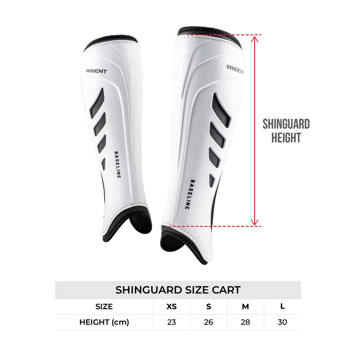 Trident Baseline Hockey Shinguard - White