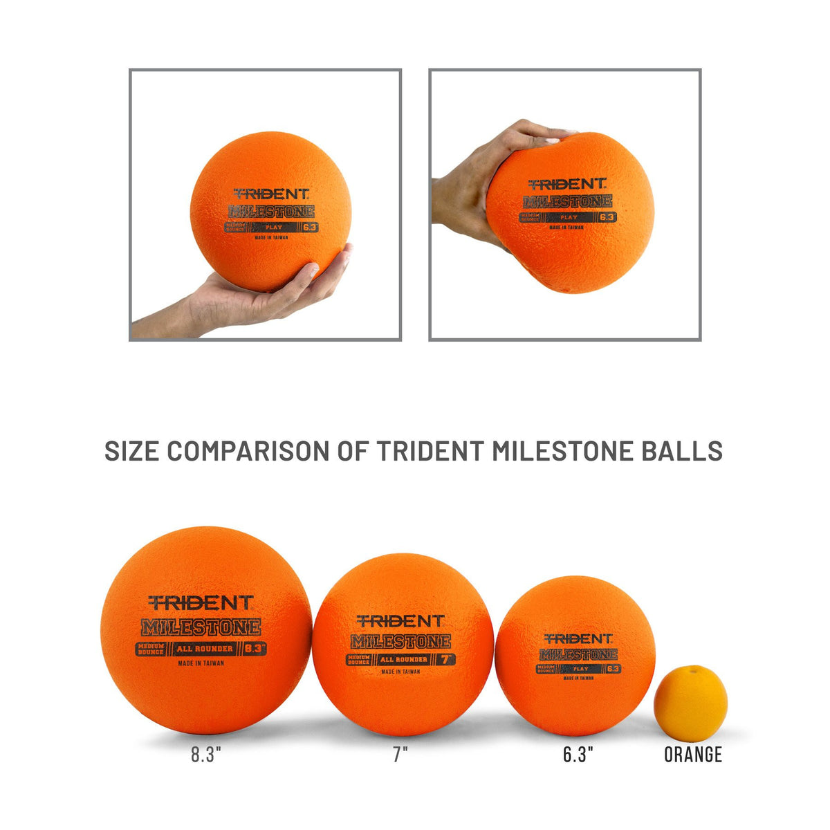 Trident Milestone Play Foam Ball – Orange (6.3")