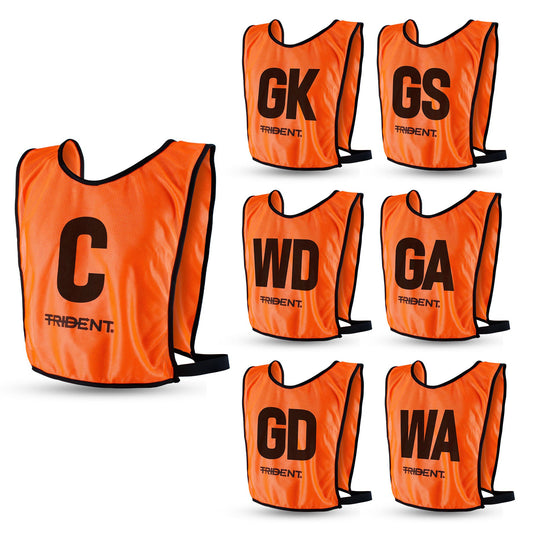 Trident Netball Bibs Set - Orange (Senior, Junior)