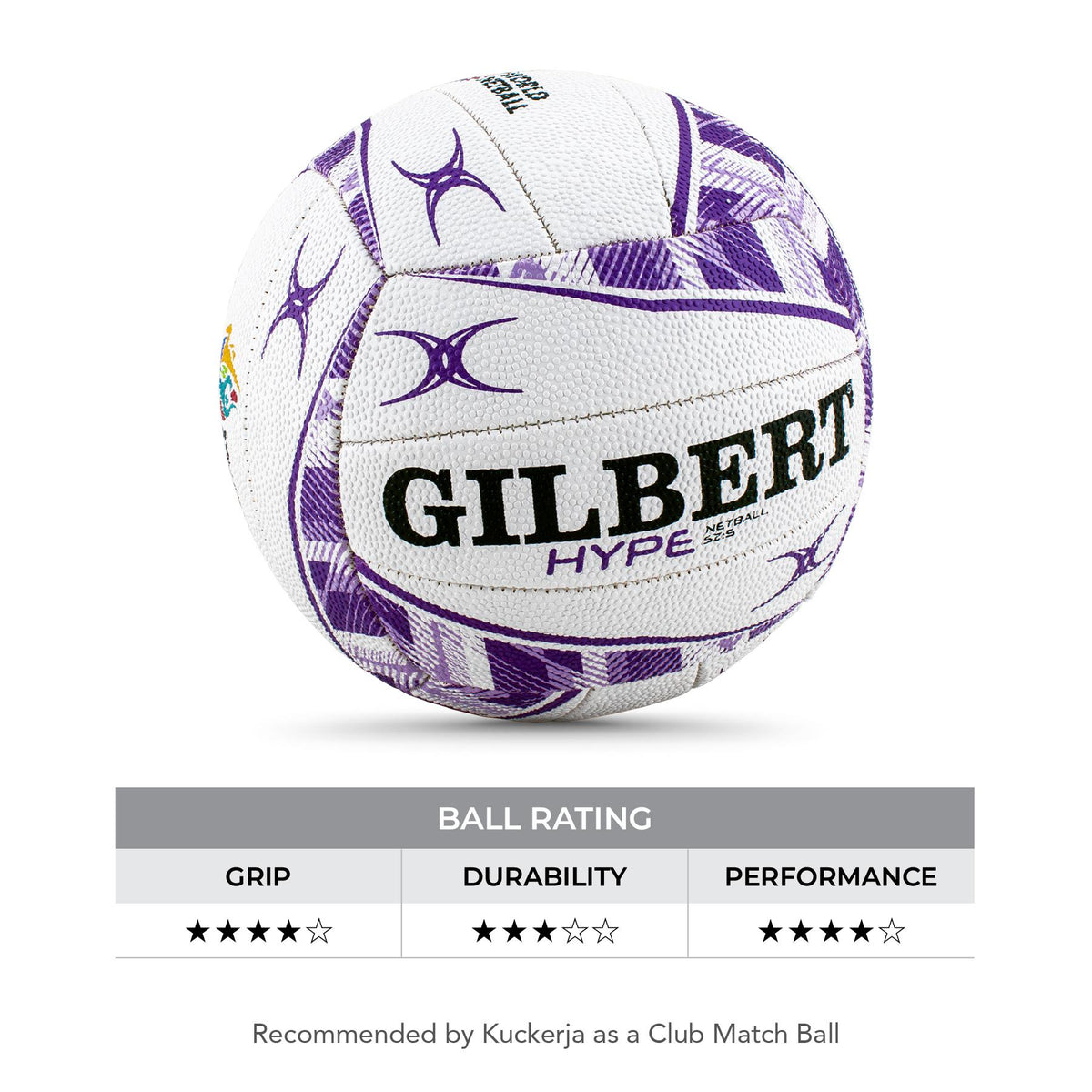 Gilbert Hype Match Netball - Purple (Size 5)