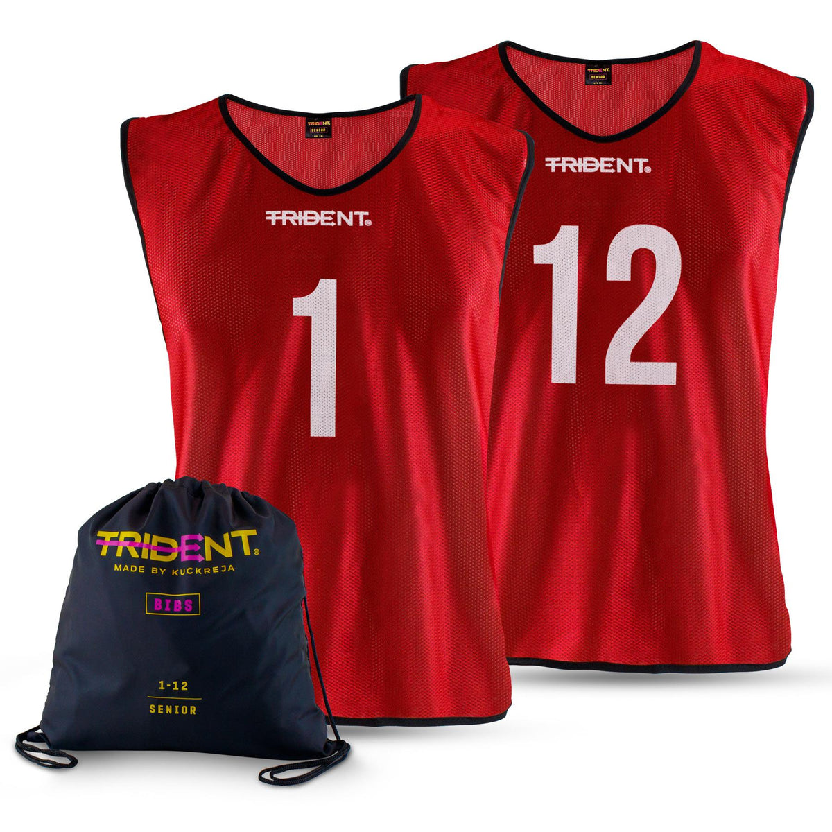 Trident Bibs with Bag - Red (1-12)