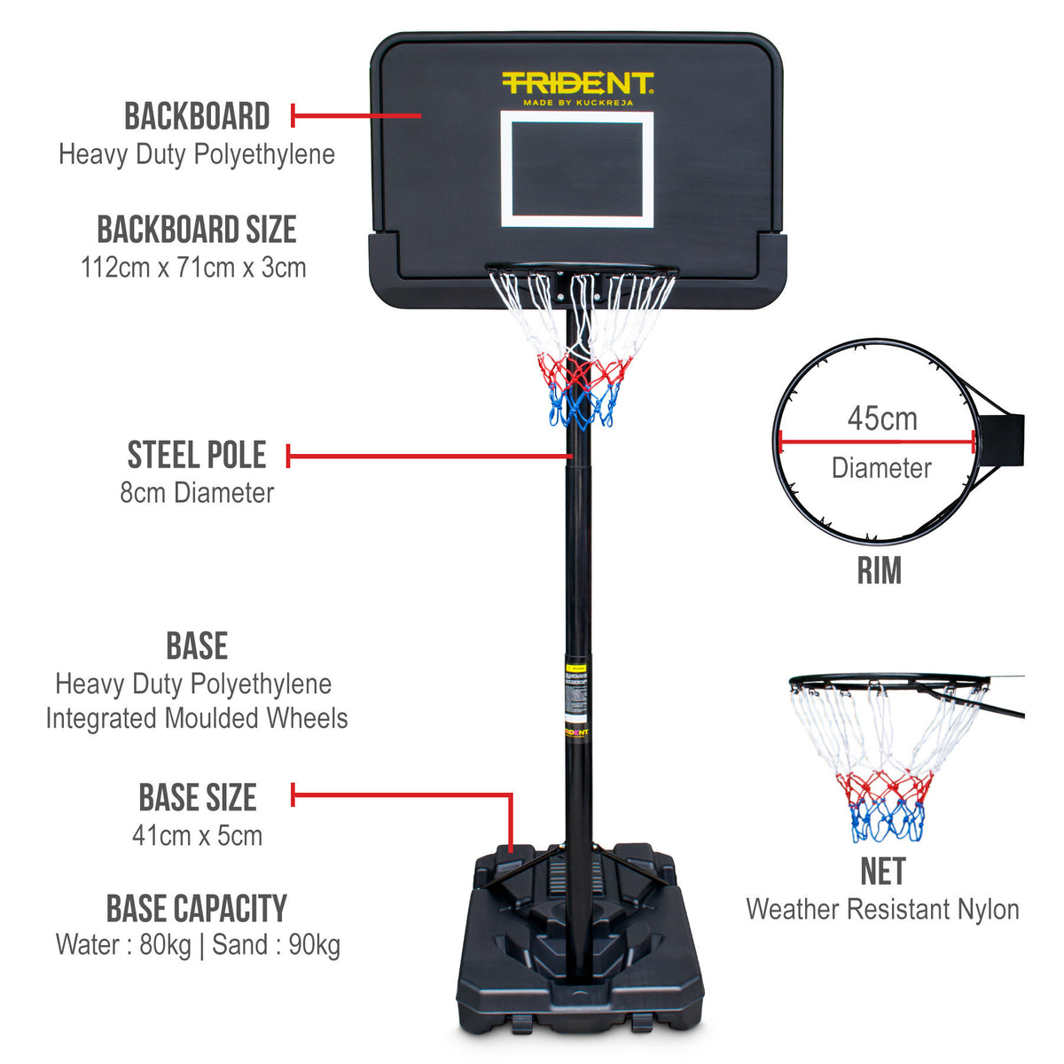 Trident Master Portable Basketball Post