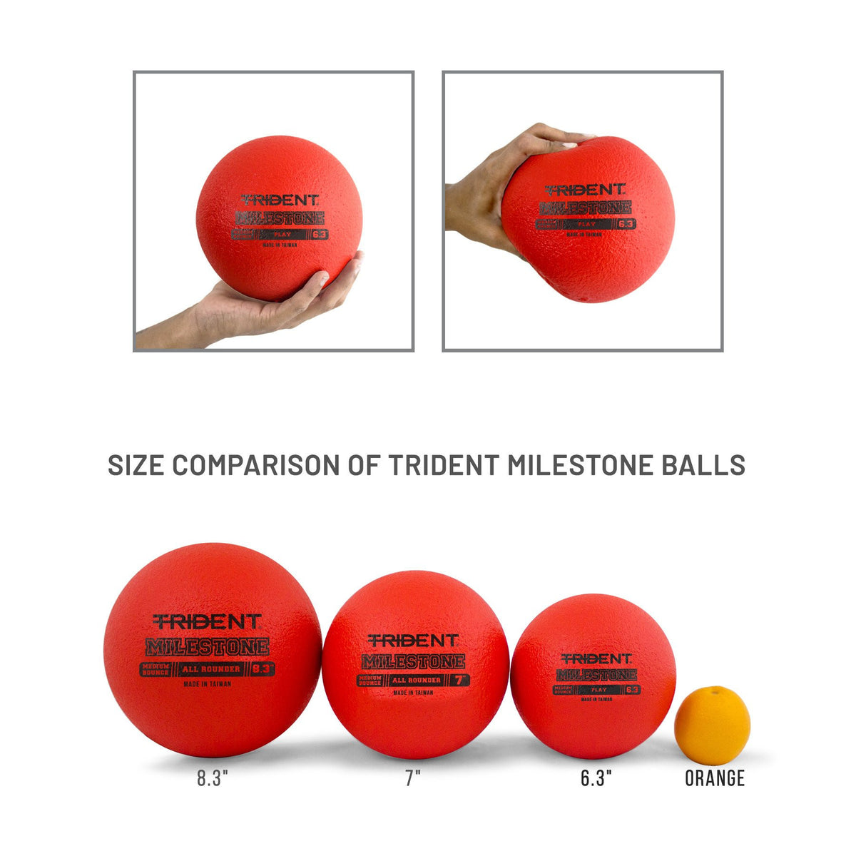 Trident Milestone Play Foam Ball - Red (6.3")