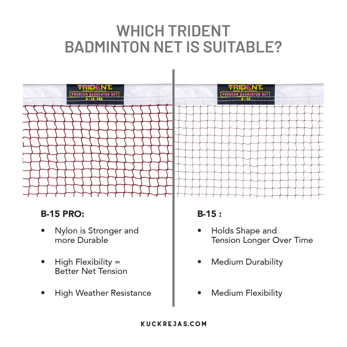 Trident B-15 Pro Badminton Net