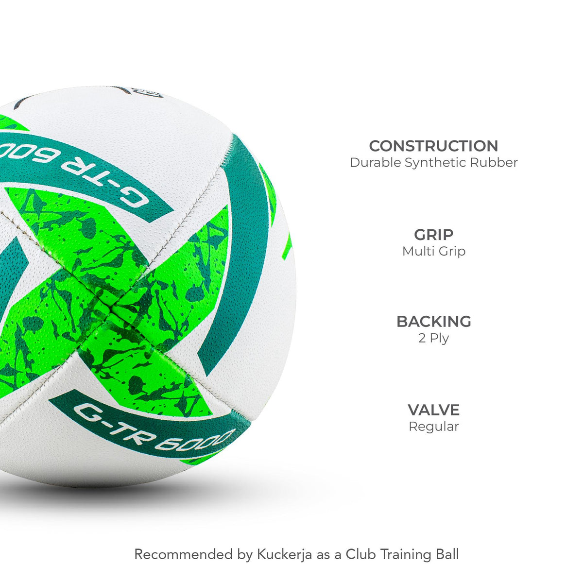 Gilbert GTR 6000 Rugby Ball - Green (Size 4)