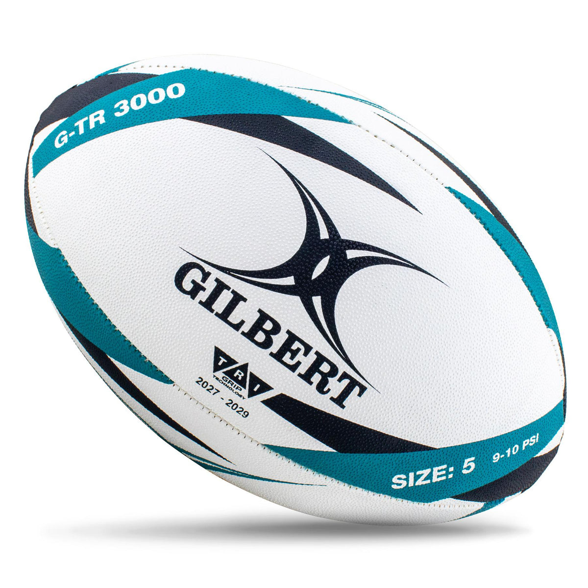 Gilbert GTR 3000 Rugby Ball - Teal (Size 5)