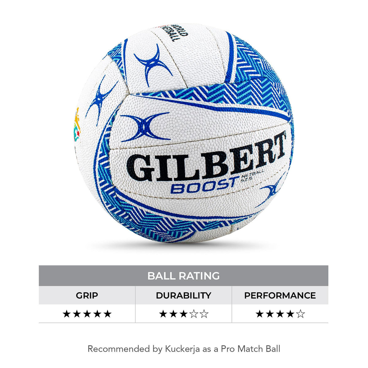 Gilbert Boost Pro Netball - Blue (Size 5)