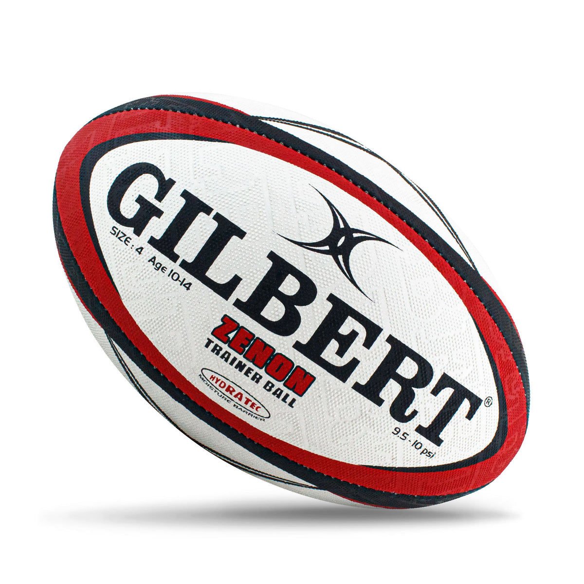 Gilbert Zenon Rugby Ball - Red (Size 5, 4, 3)