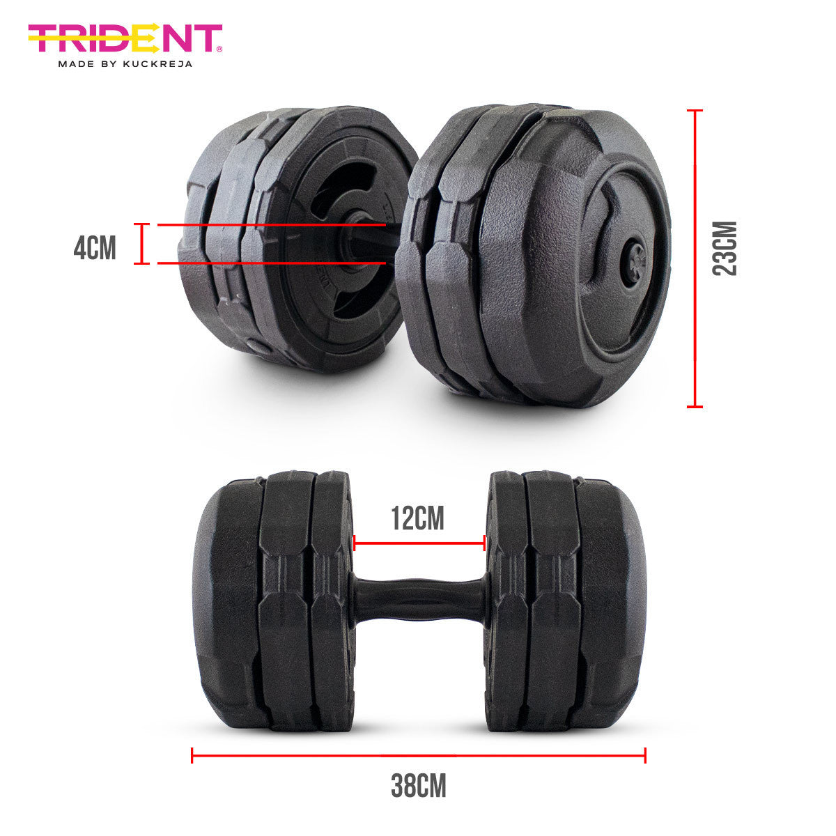 Trident Master Premium Adjustable Dumbbell - 20kg (Piece)